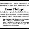 Philippi Ernst 1921-1966 Todesanzeige